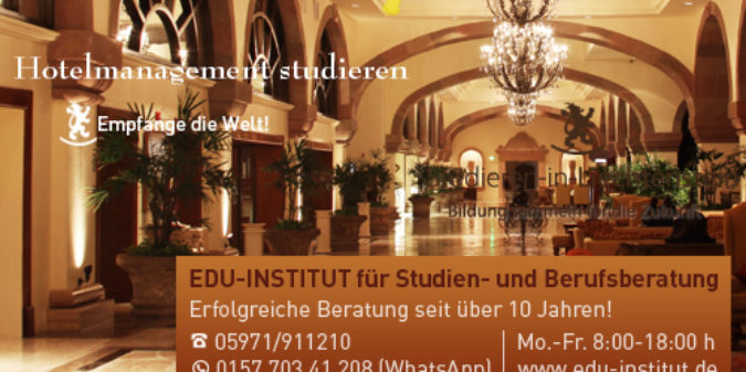 Willkommen auf der Infoplattform zum Hotelmanagementstudium!