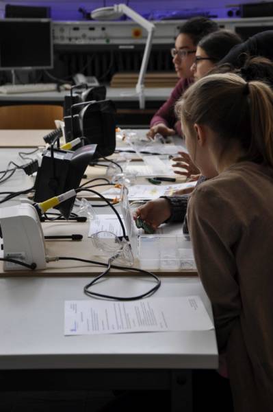 Foto: Beim Girls Day an der Hochschule Niederrhein lernen Schülerinnen technische Studiengänge kennen.