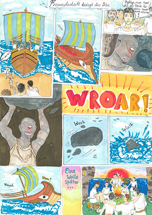 Altersgruppe III (5. und 6. Klasse) 1. Platz Bildtitel: „Freundschaft besiegt das Böse“ Daria S., 14 Jahre, 6. Klasse, aus Lebach Bild eingereicht bei der levoBank eG